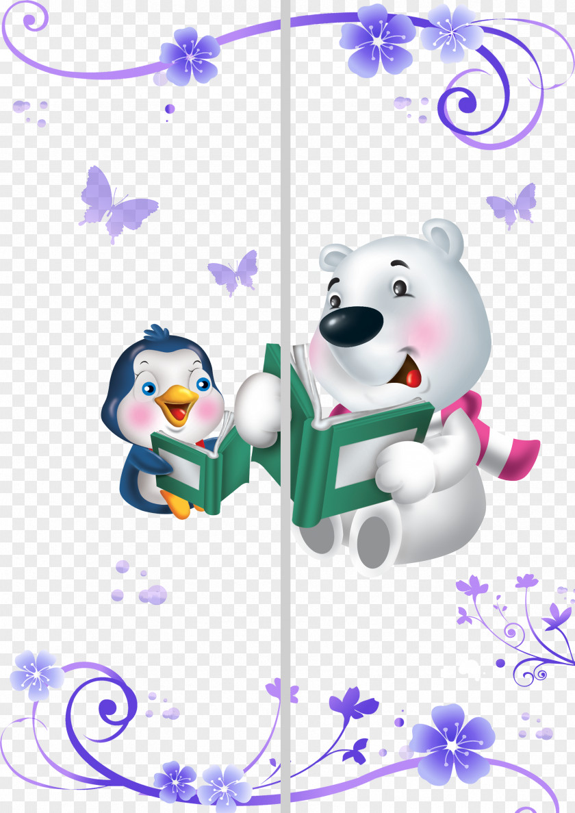 Sliding Door Cartoon Bear Reading Designer Clip Art PNG