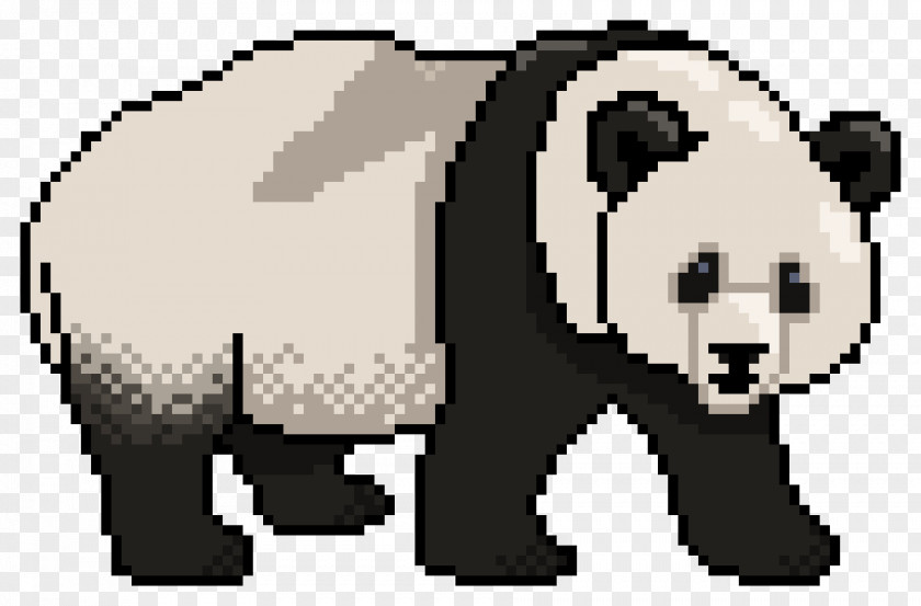 Pixel Art Giant Panda Bear PNG