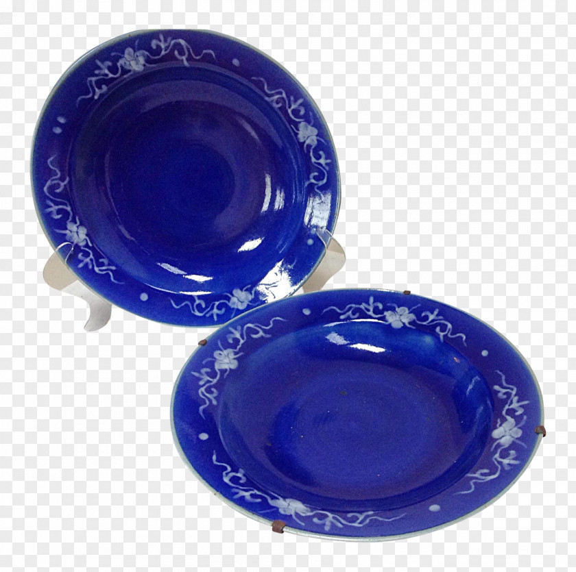 Plate Ceramic Cobalt Blue Tableware Bowl PNG