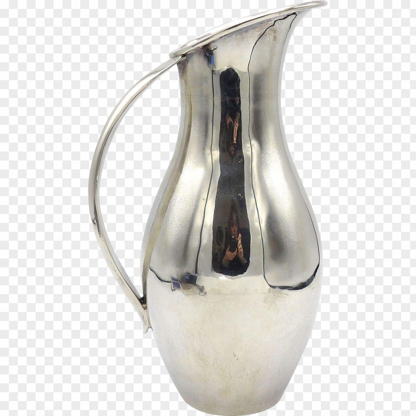 Silver Jug Sterling Glass Pitcher PNG