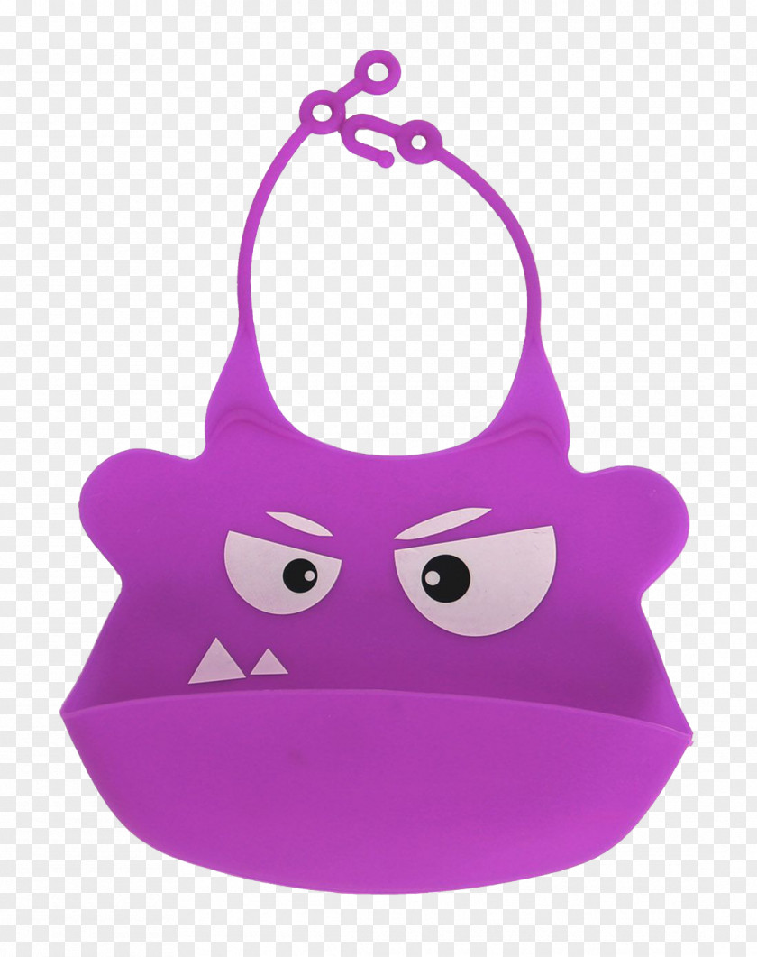 Waterproof Silicone Baby Bibs Purple Gorilla Bib Infant Child PNG