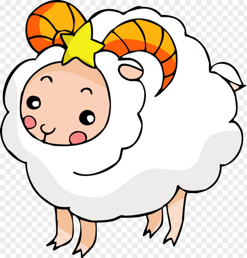 White Little Sheep Cartoon Illustration PNG