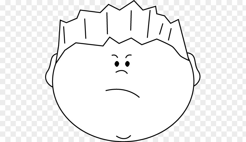 Grumpy Face Cliparts Black And White Boy Child Clip Art PNG