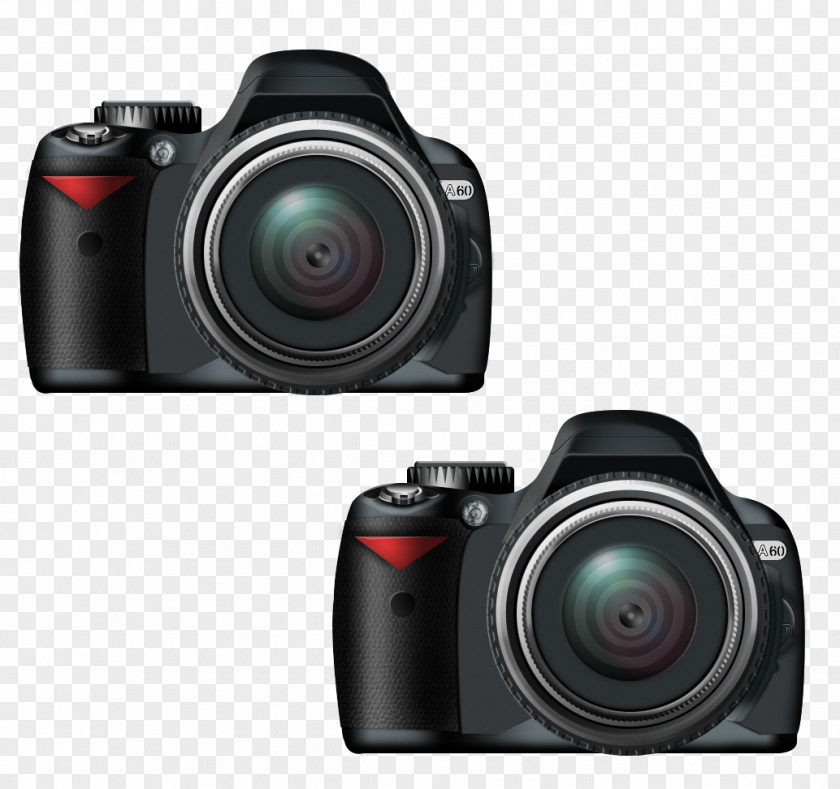 Two Digital Cameras Canon EOS 5D Nikon D3200 Camera PNG