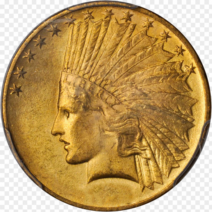 Lakshmi Gold Coin Metal Double Eagle PNG