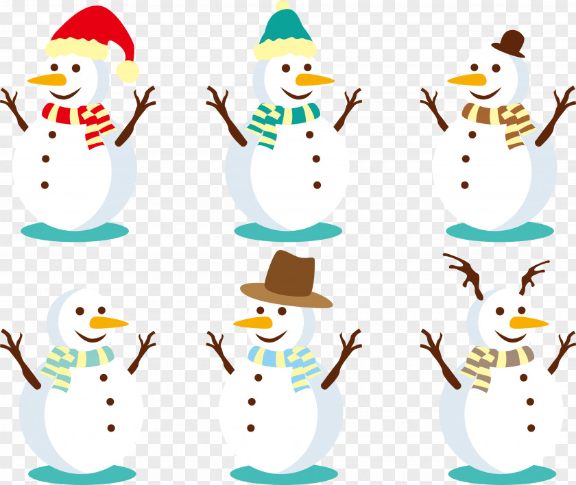 Vector Snowman Boys Modeling Lovely Clip Art PNG