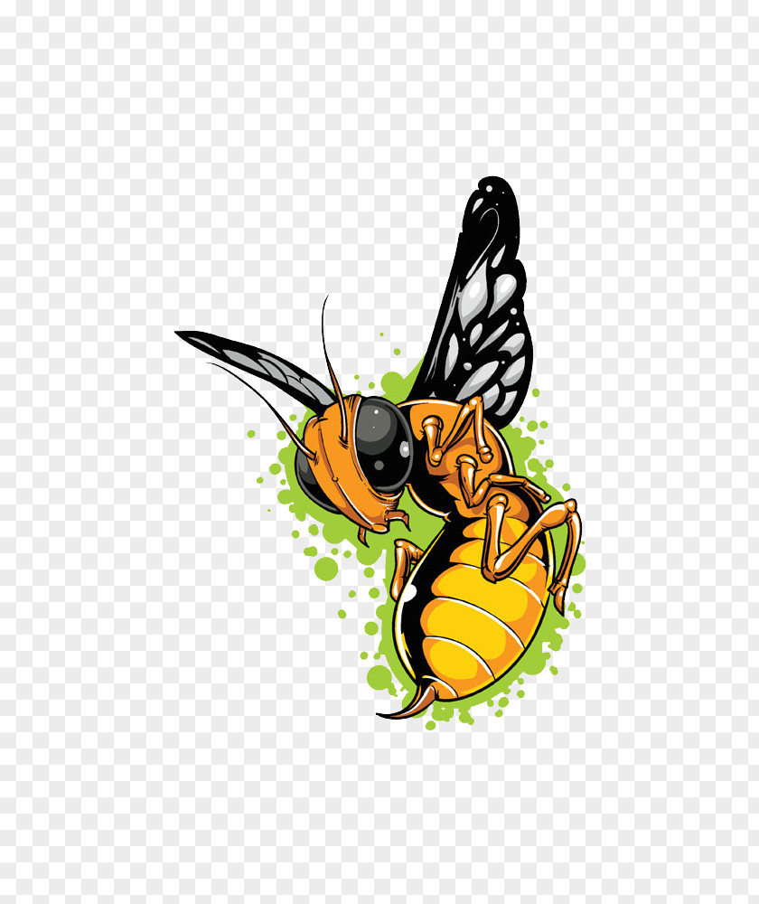 Cartoon Butterfly Honey Bee T-shirt Clip Art PNG