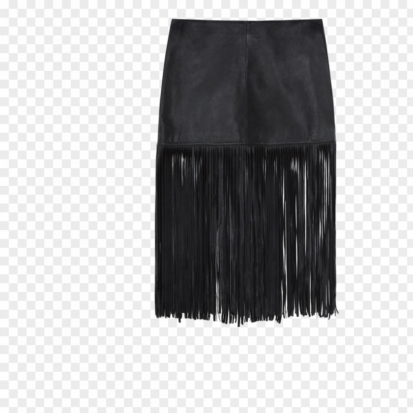 Festive Fringe Material Skirt Black M PNG