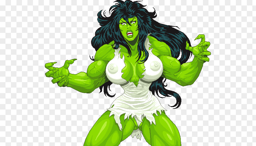 Hulk She-Hulk Pixel Art Marvel Comics PNG