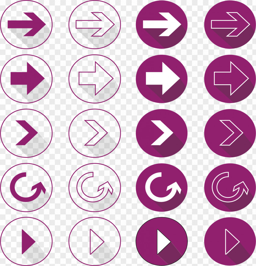 Purple Right Arrow Pointer Euclidean Vector Icon PNG