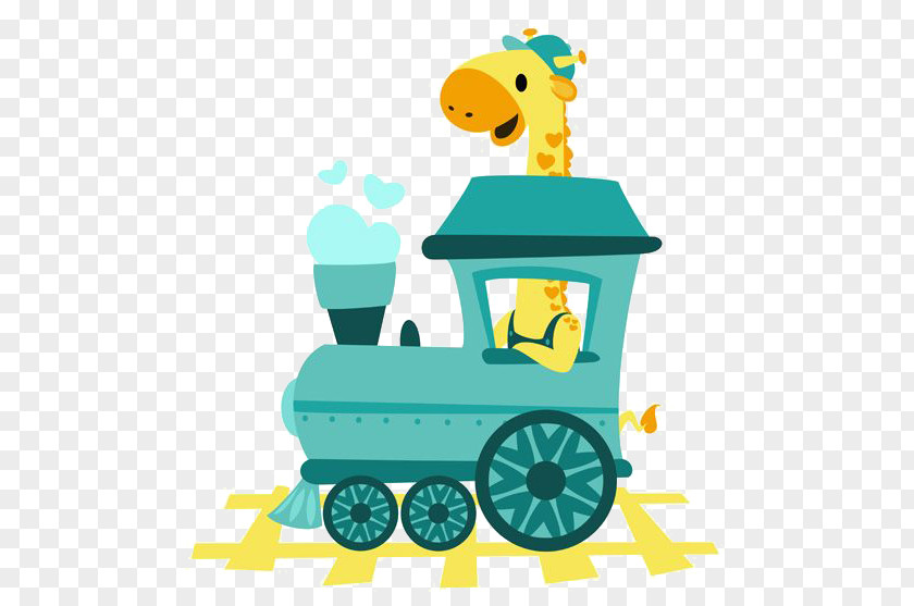 Giraffe Driving Trains Trackless Train Transport Clip Art PNG