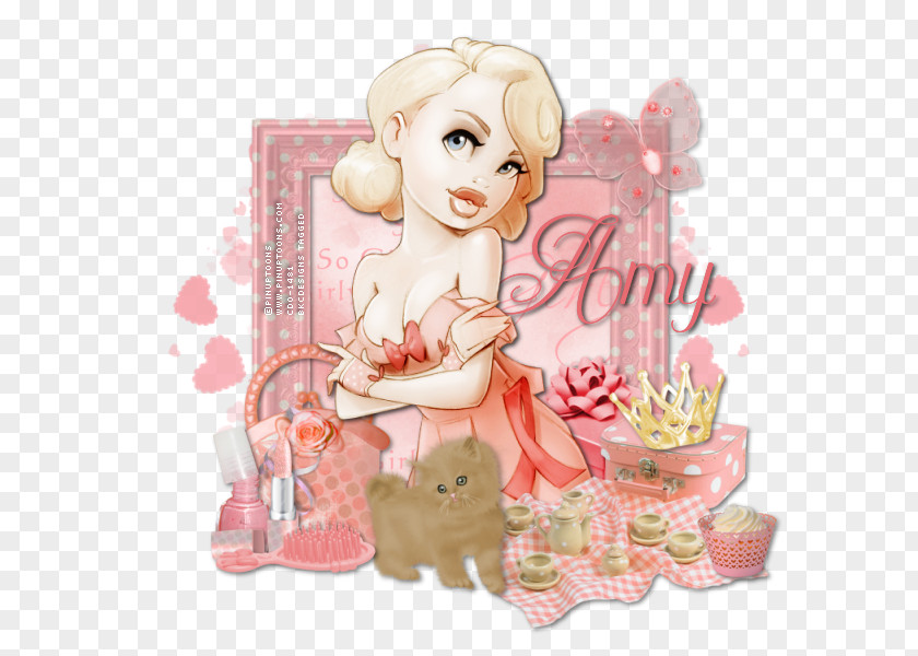 Girly Pink M Figurine Cartoon Character RTV PNG