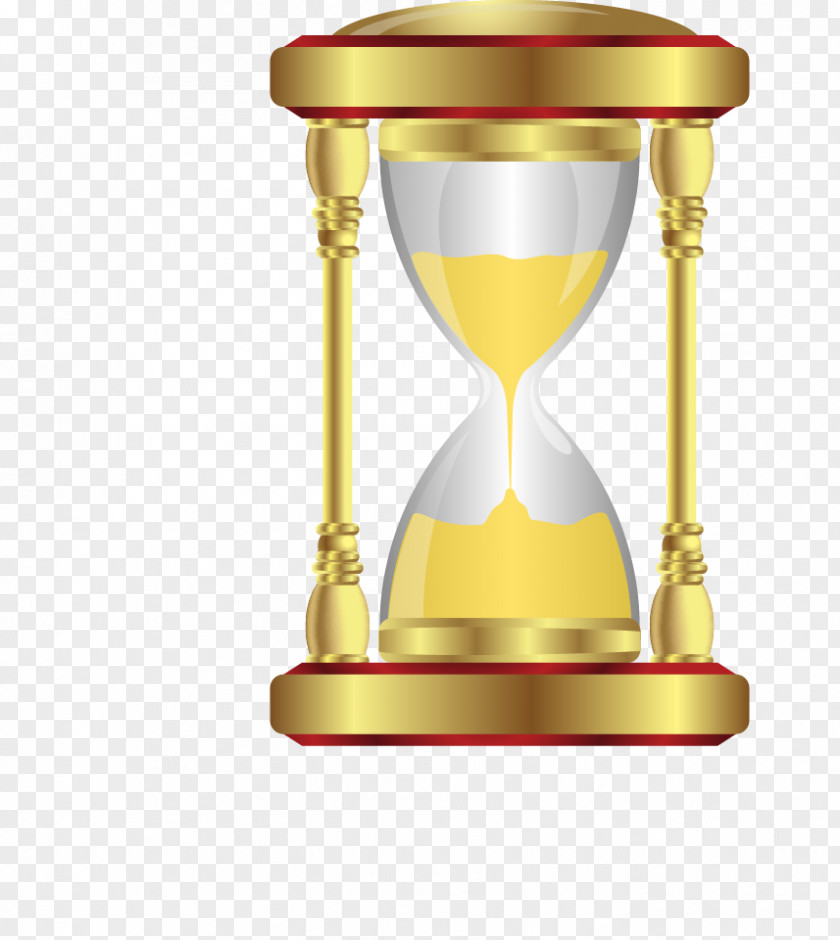Golden Hourglass Time Clip Art PNG