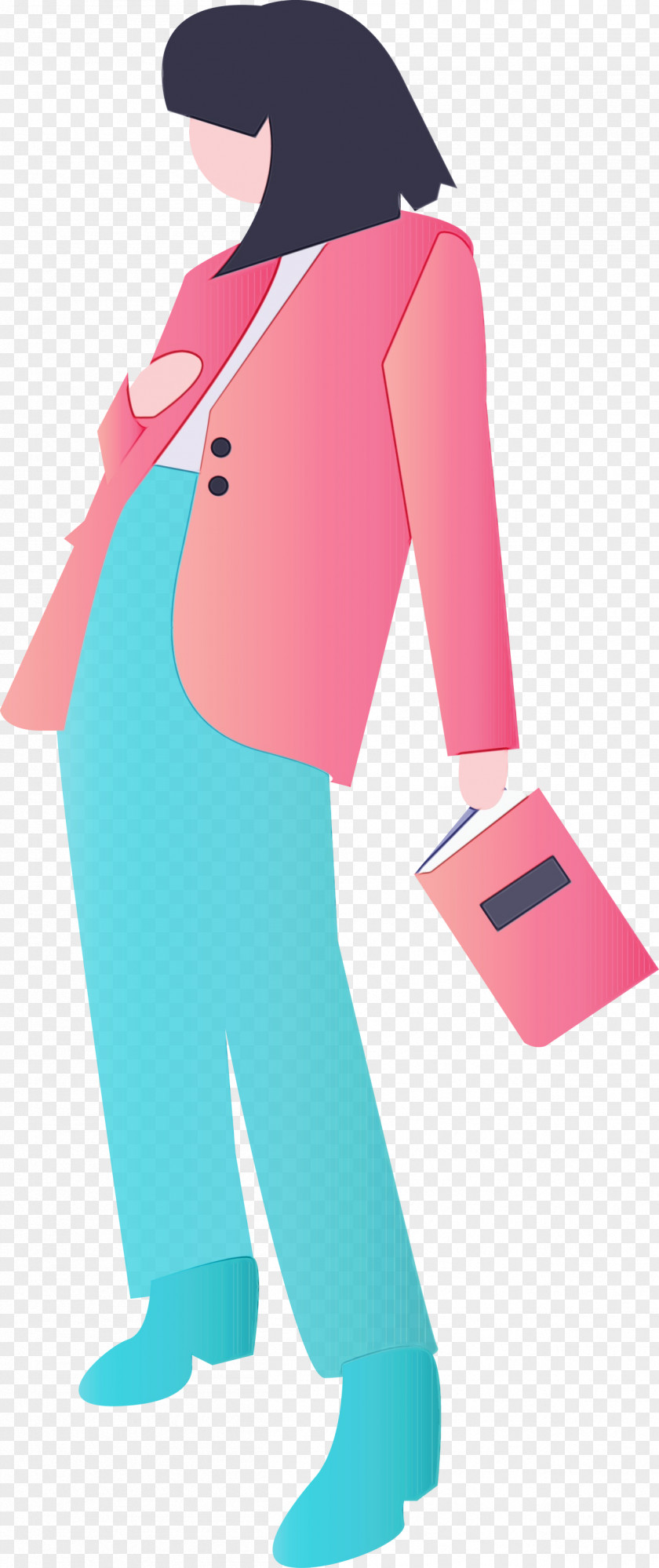 Pink Standing Outerwear Trousers Sleeve PNG