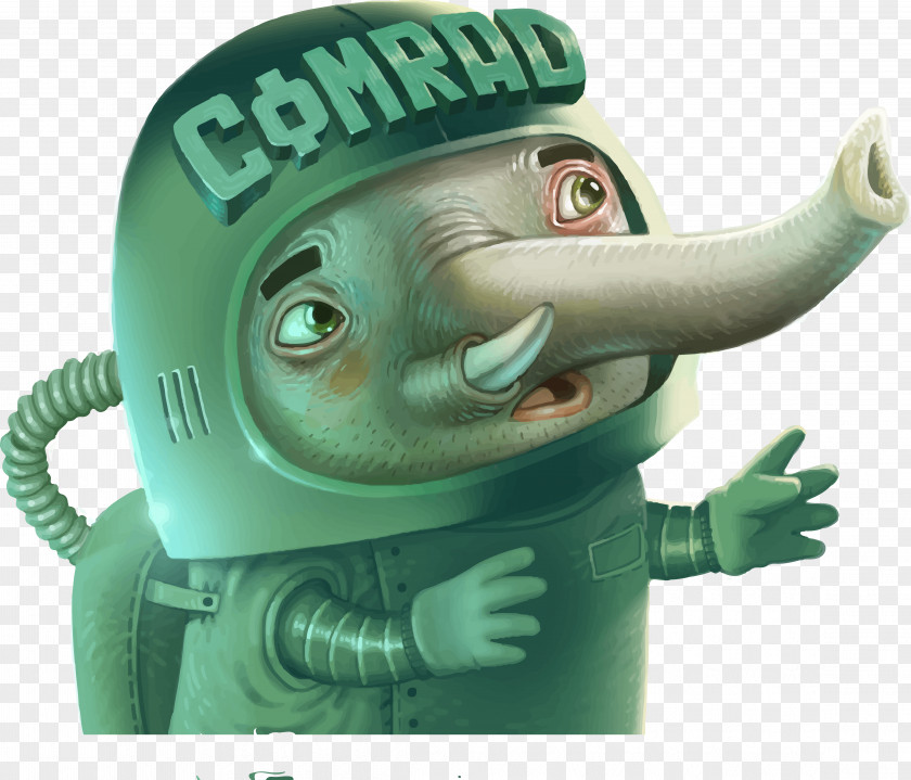 Mechanical Cartoon Elephant Green. COMRAD Illustrator 10 Feet Away Songwriter Spotify PNG