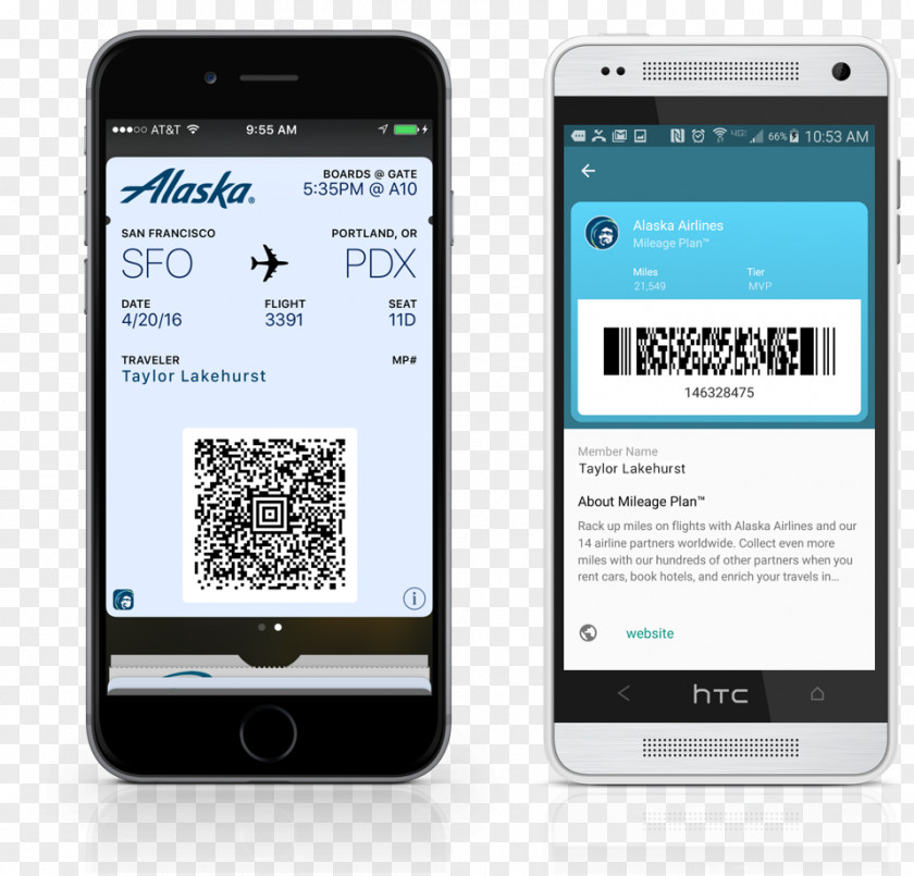 Smartphone Feature Phone Mobile Phones Boarding Pass Alaska Airlines PNG