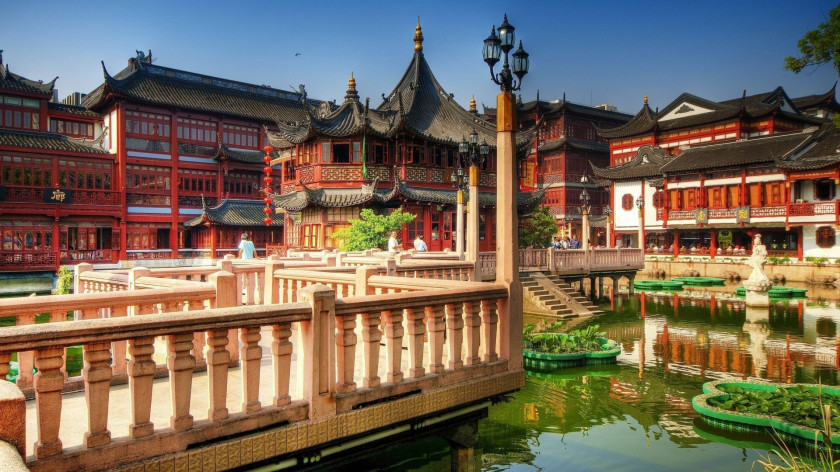 China Yu Garden Summer Palace Shanghai Hotel Desktop Wallpaper PNG