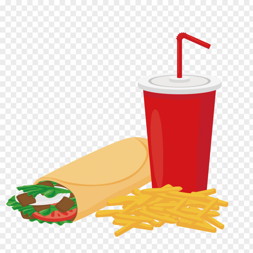 Vector Chicken Roll Fast Food French Fries Fried Nugget PNG