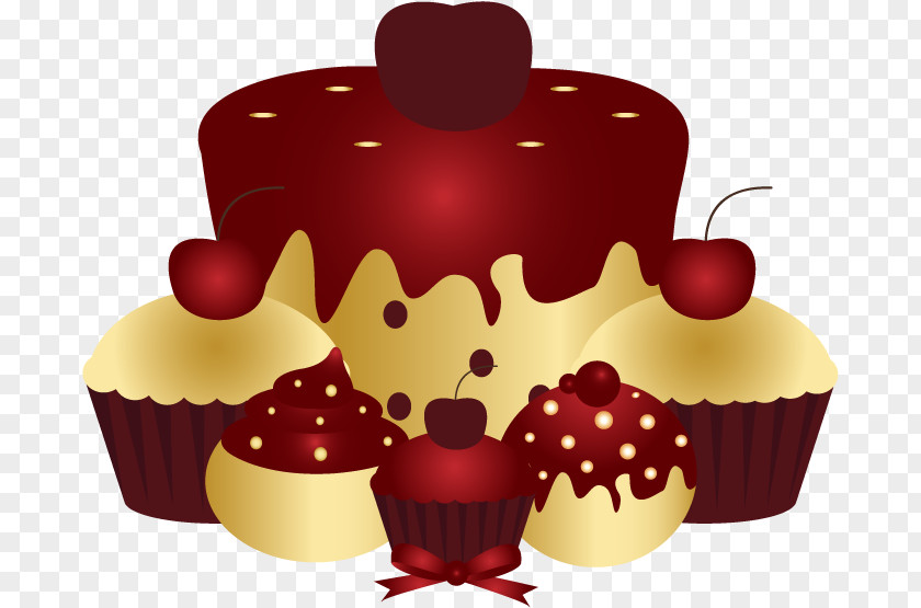Vector Chocolate Cupcakes Cake Cupcake Muffin Torte Bakery PNG