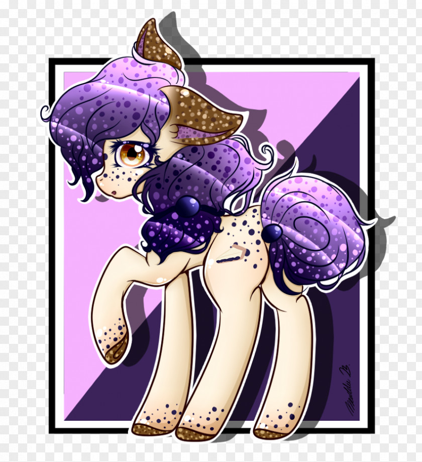 Blueberry Cheesecake Horse Cartoon Design M PNG