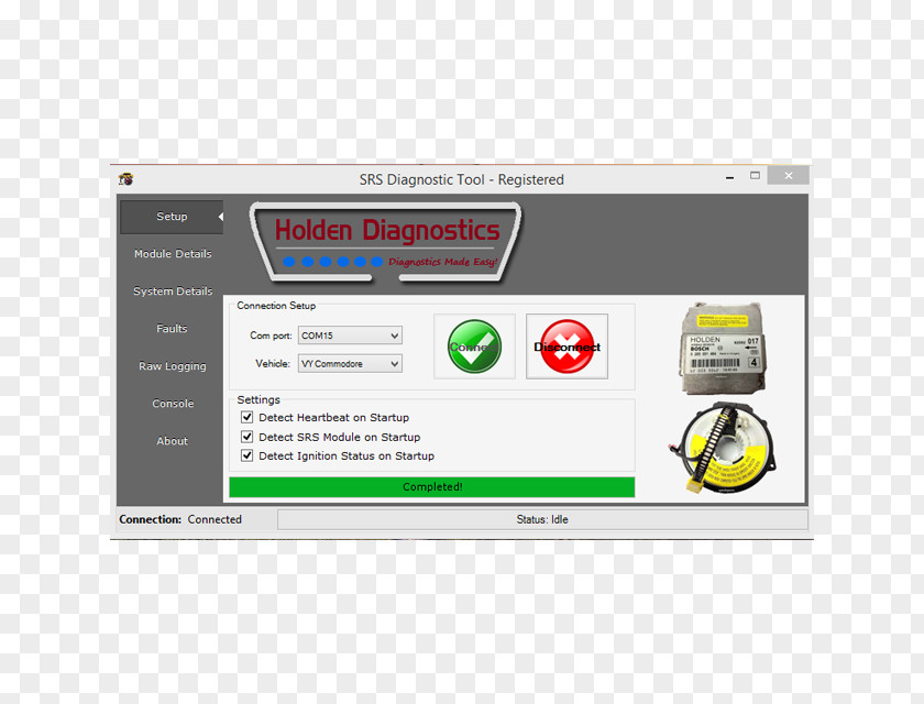 Diagnostics Holden Commodore (VY) (VZ) Computer Software Airbag PNG