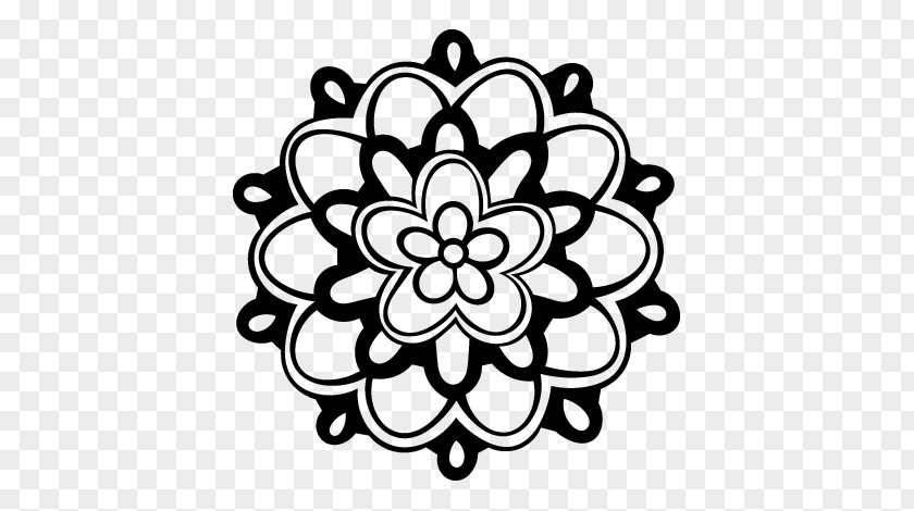 Flower Mandala Beadwork Drawing Pattern PNG