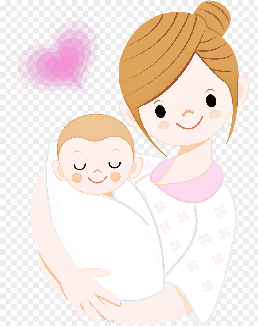 Mother Smile Cartoon Cheek Heart Finger Pink PNG