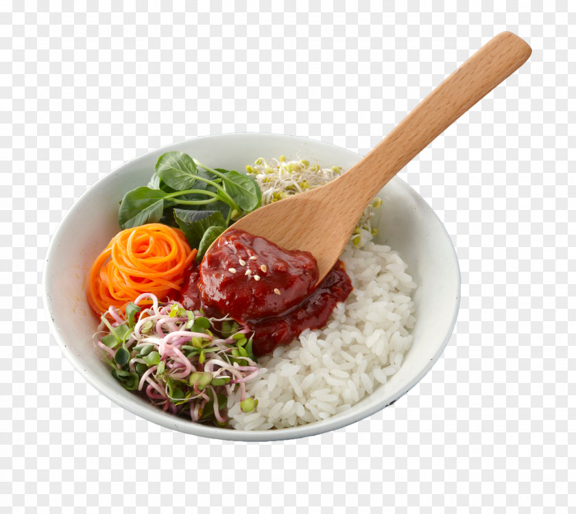 Vegetables And Rice Bibimbap Vegetarian Cuisine White Asian Vegetable PNG