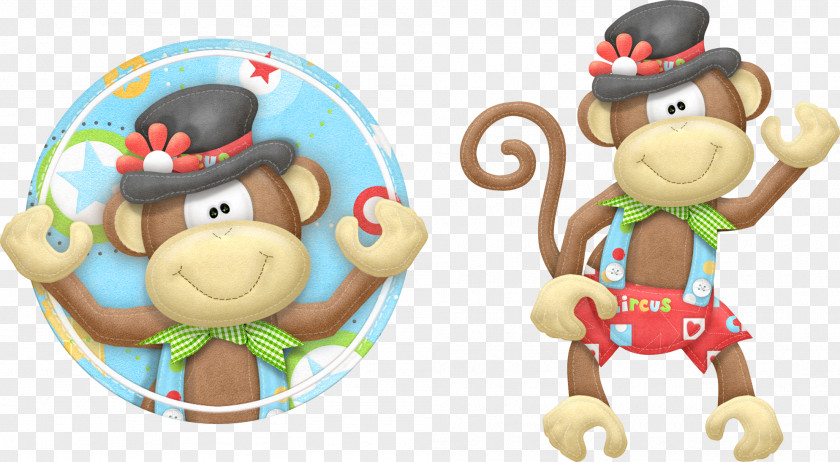 Cute Monkey Circus Clown Party Carnival PNG