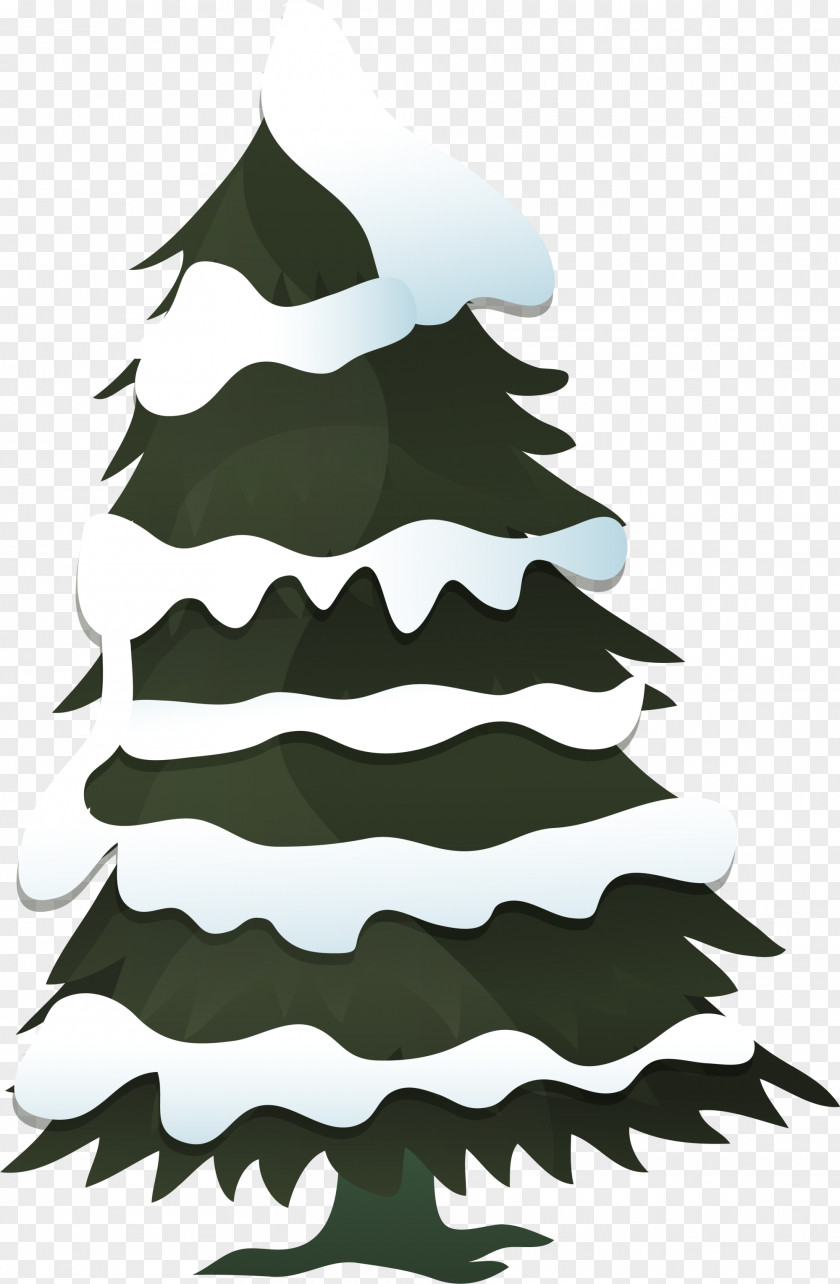 Green Snowflake Christmas Tree Illustration PNG