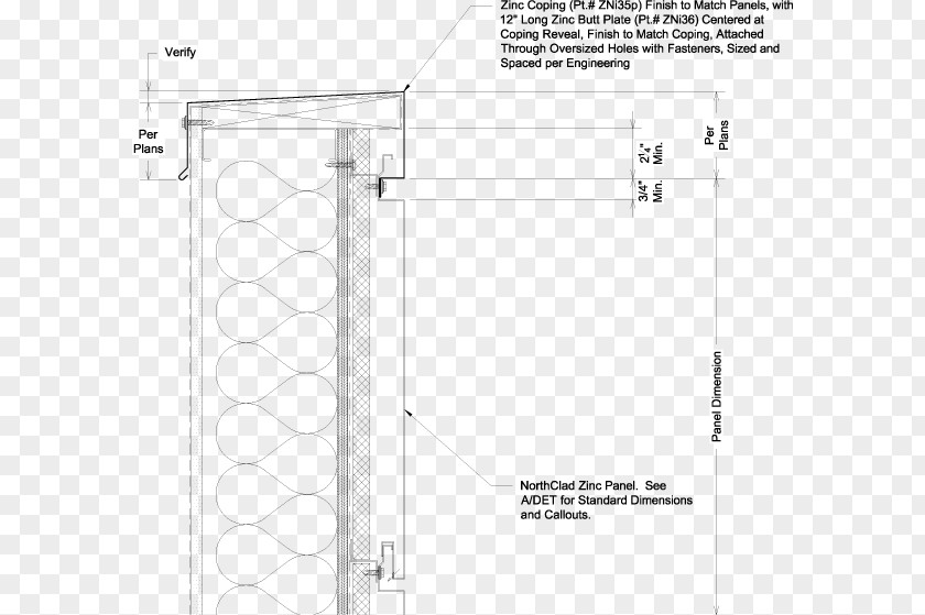 Insulation Coping Zinc Parapet Thermal Cladding PNG