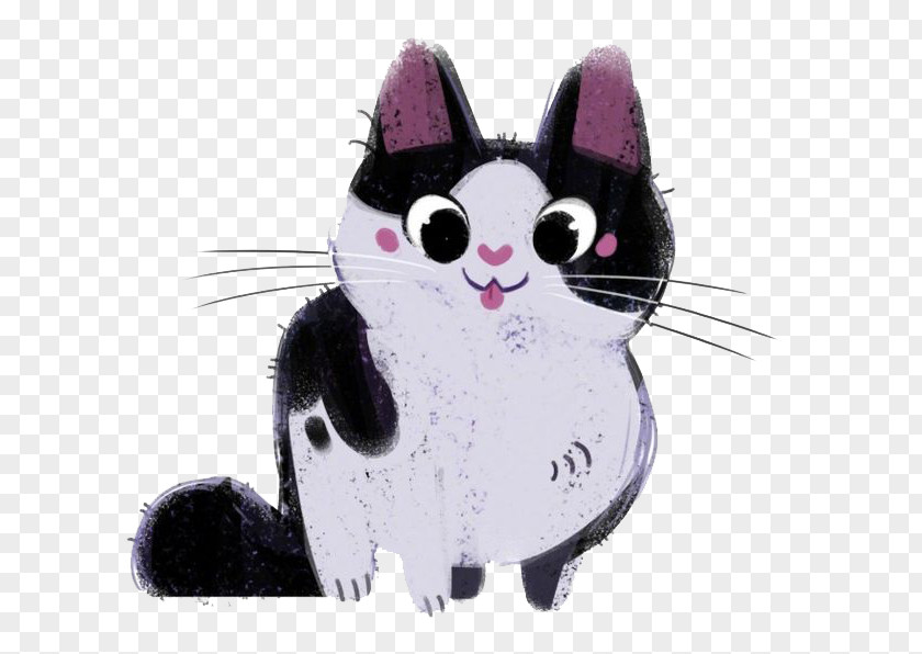 Cartoon Cat Scottish Fold Kitten Whiskers Domestic Short-haired Black PNG