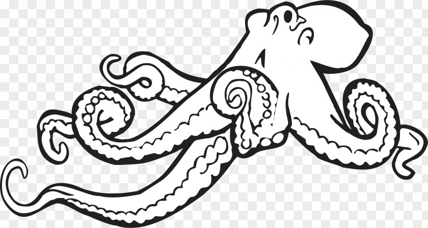 Octapus Octopus Black And White Clip Art PNG