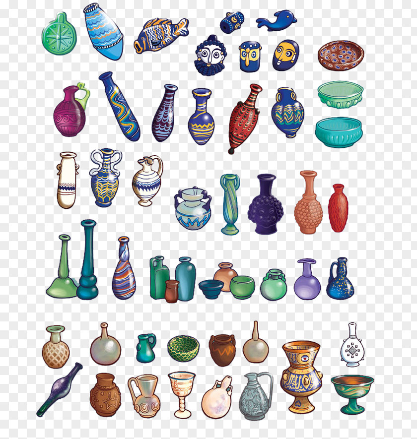 Variety Of Porcelain And Glass Products Clip Art PNG