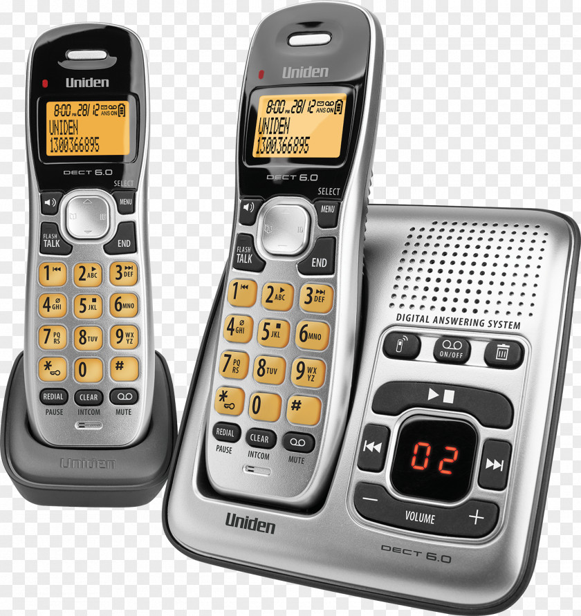 Handheld Handset Digital Enhanced Cordless Telecommunications Telephone Uniden Home & Business Phones PNG