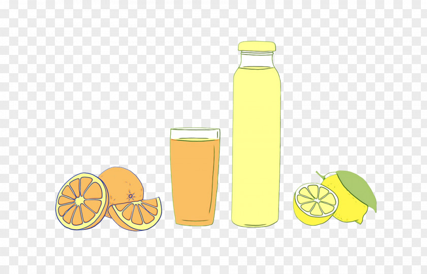 Lemon Orange Juice Lemon-lime Drink Glass Bottle PNG