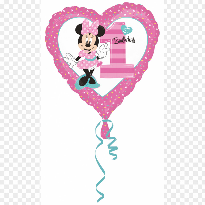 Minnie Mouse Birthday Mylar Balloon Party PNG