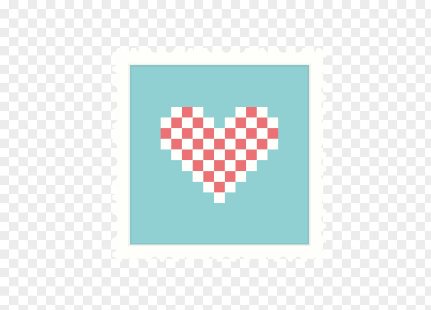 Stamps Style Valentine's Day Pixel Red PNG