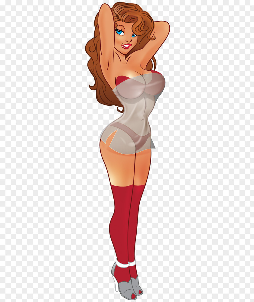 Pin-up Girl Cartoon Animation PNG girl Animation, brown-haired woman illustration clipart PNG