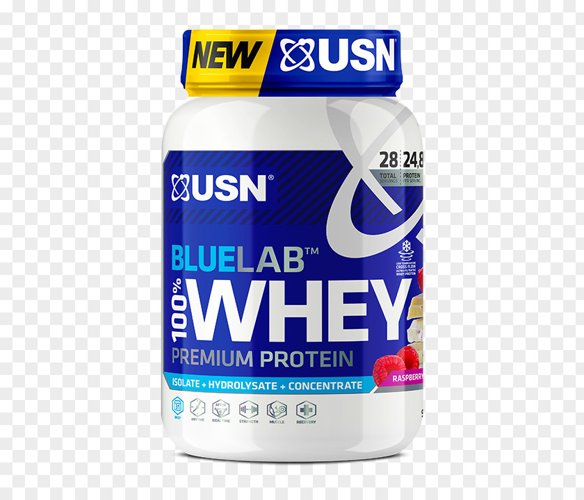 Raspberry White Chocolate Dietary Supplement Milkshake USN BlueLab 100% Whey Protein PNG
