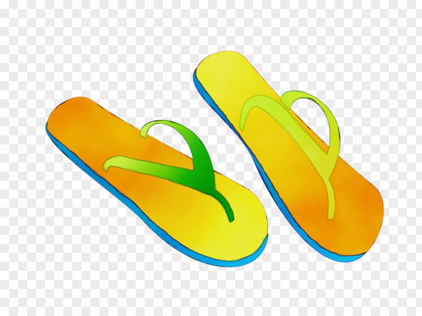 Sandal Slipper Footwear Yellow Flip-flops Green Shoe PNG