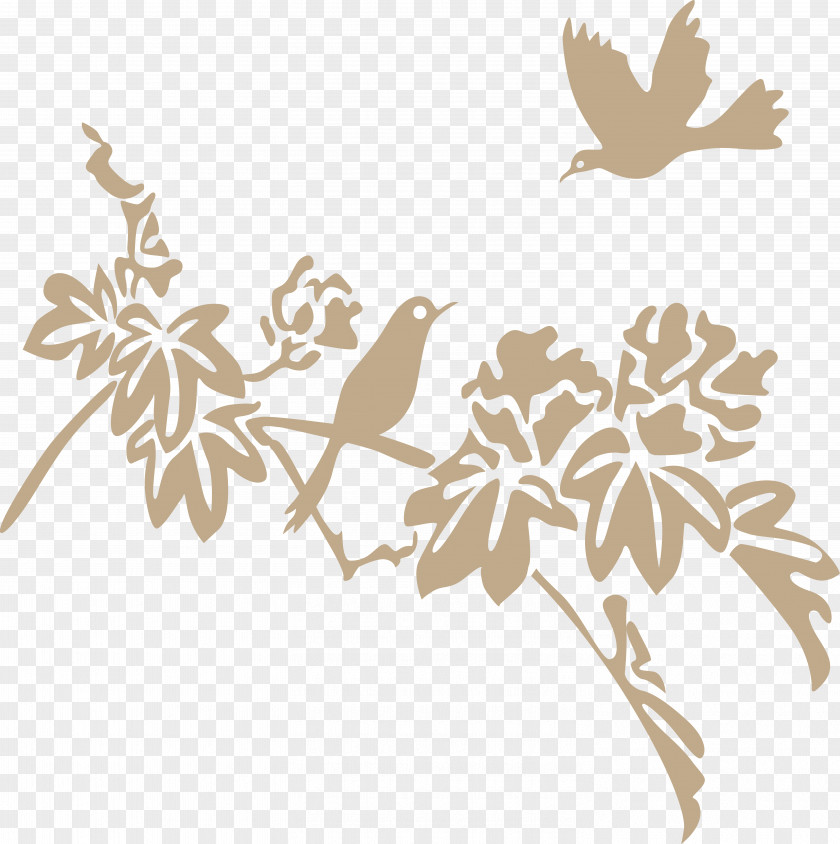 Simple Vector Birds With Tree Branch Bird Euclidean PNG