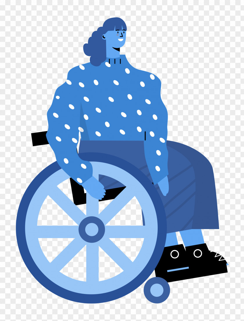 Sitting On Wheelchair Woman Lady PNG