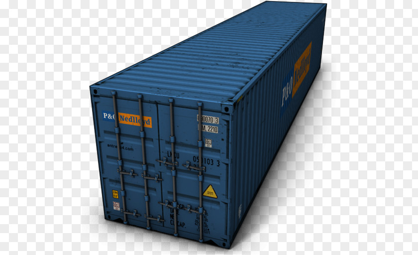 Blue Cargo Container Icon Intermodal Ship PNG