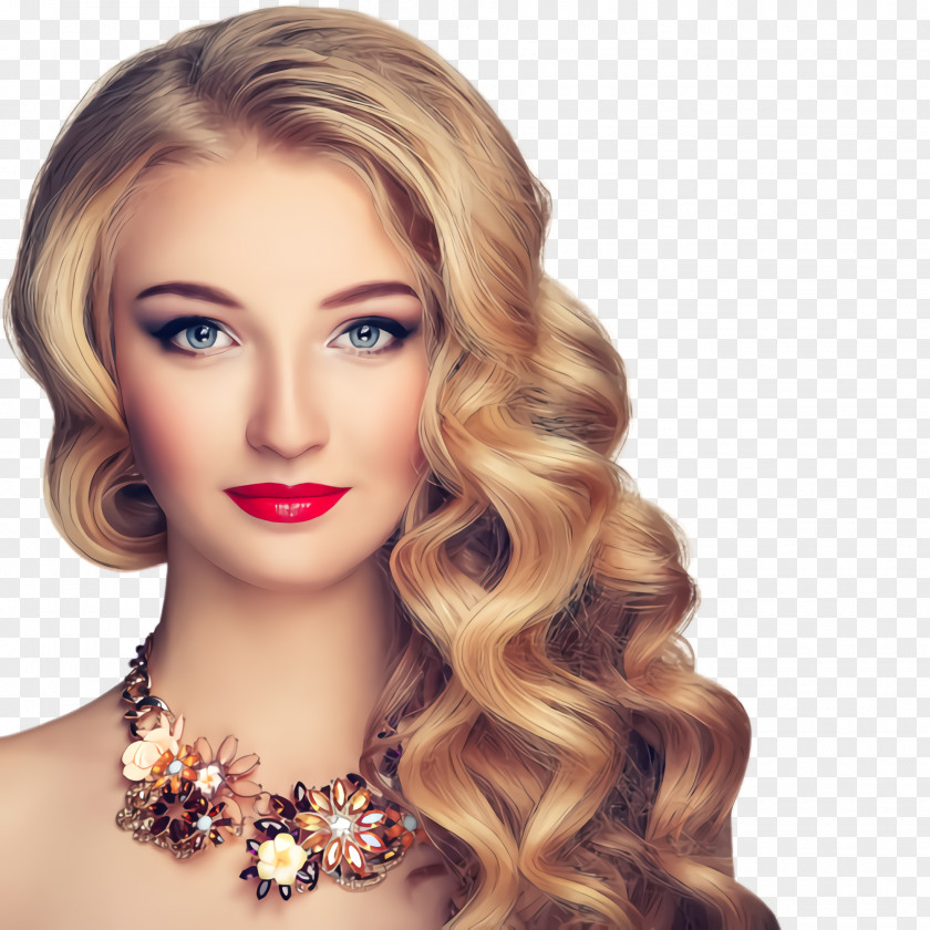 Hair Coloring Beauty Face Blond Lip Hairstyle PNG