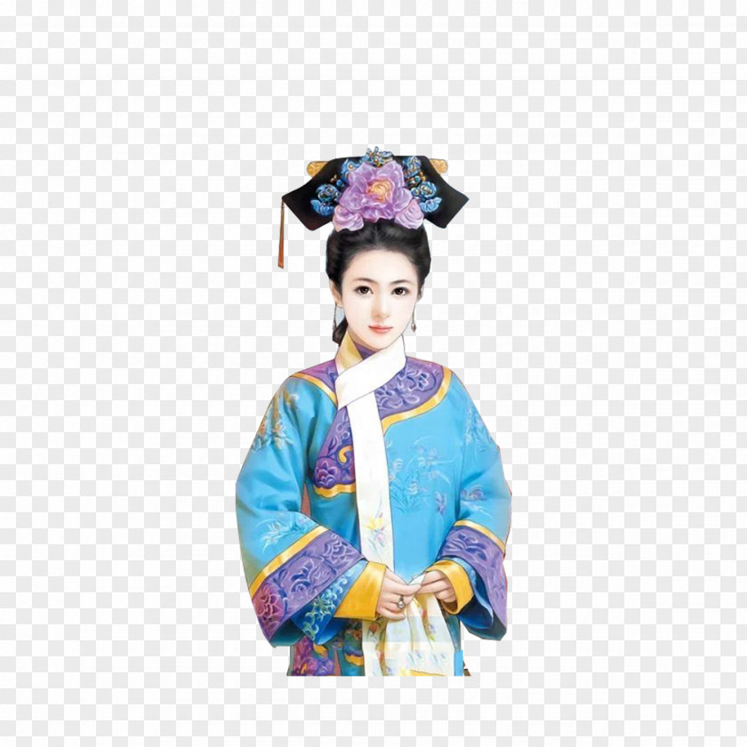 Palace Beauty Qing Dynasty Baidu Tieba Painting Illustration PNG