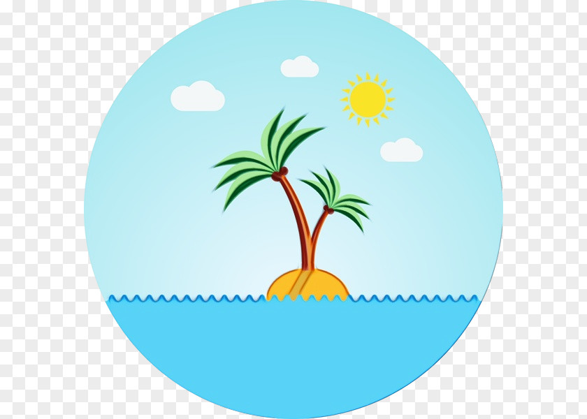 Palm Tree Landscape Cartoon PNG