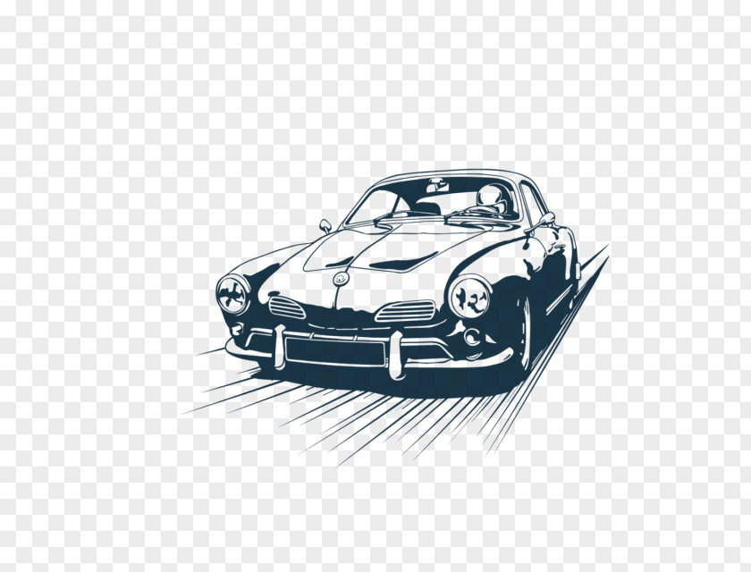 Car Sports Vintage Classic Wall Decal PNG