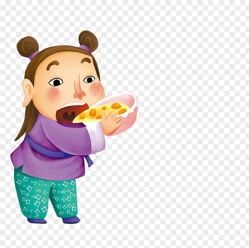 Hand-painted Children Eating Food Child PNG