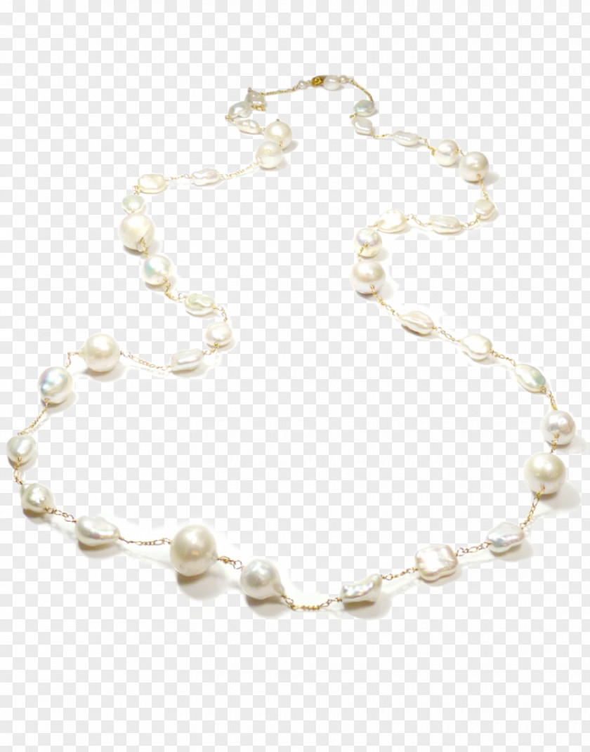 White Pearl Chain Necklace Body Jewellery Bracelet PNG
